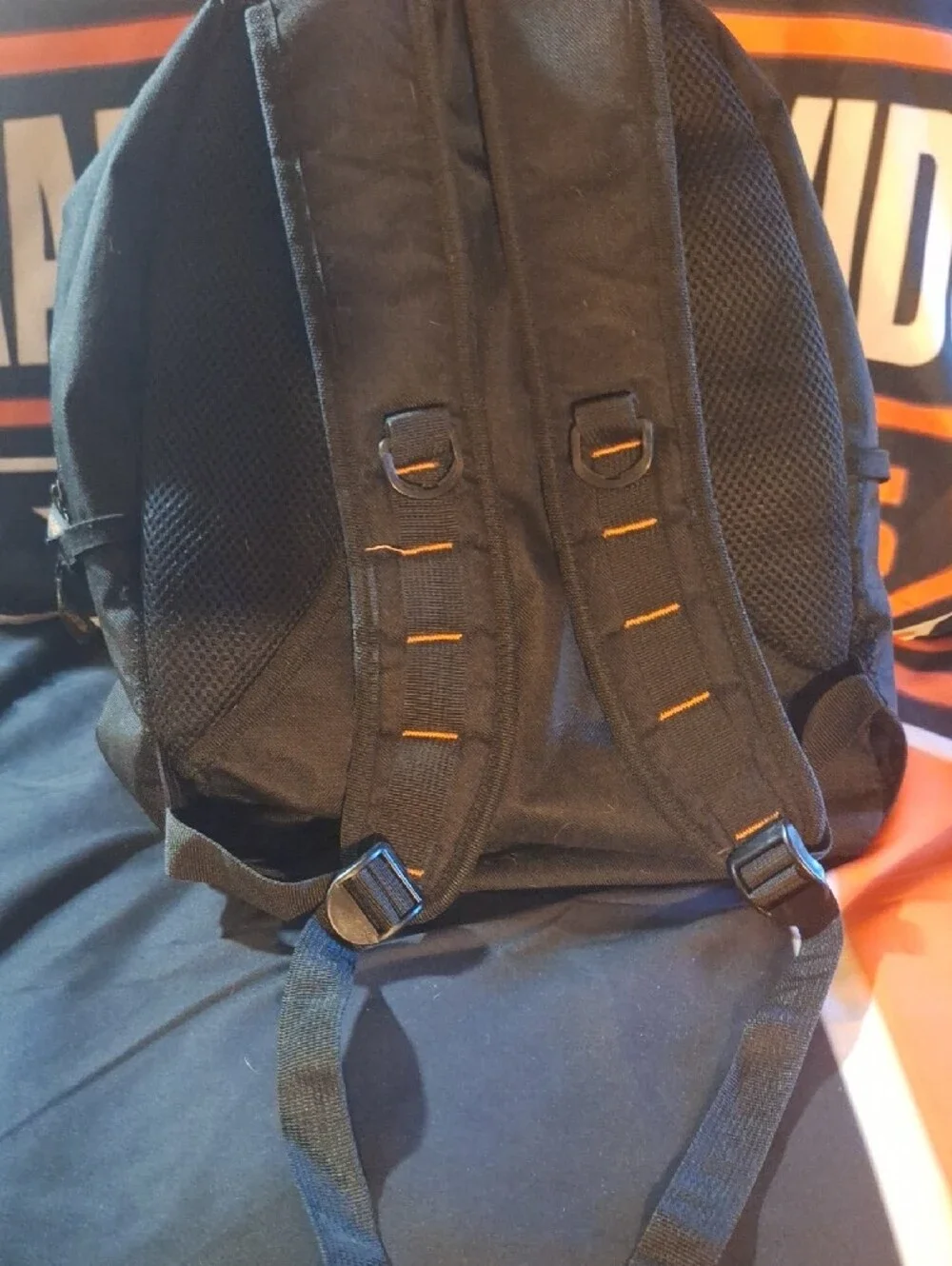 Harley-Davidson Black with Orange Trim Men's Backpack